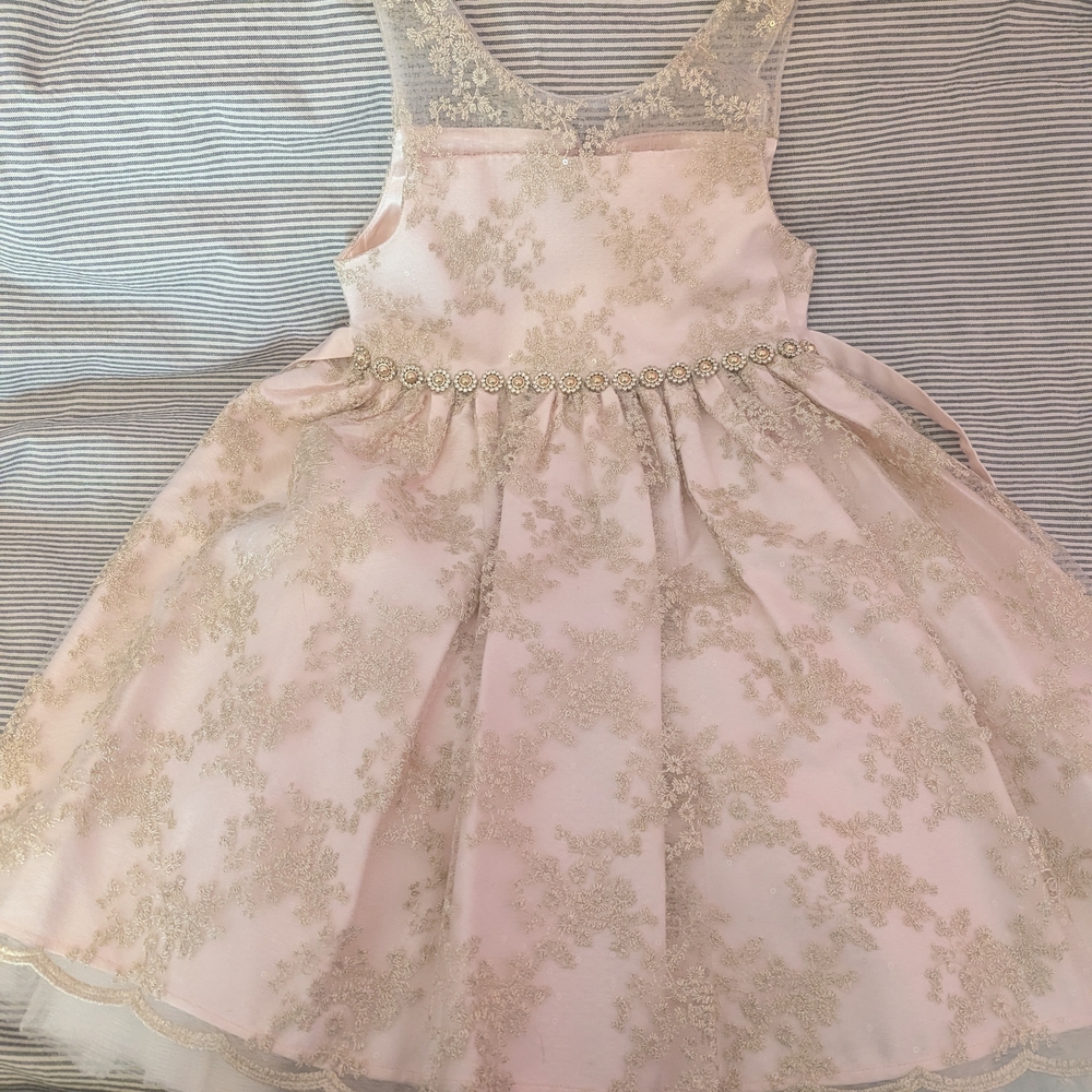 American Princess Blush Dress with Gold Accents